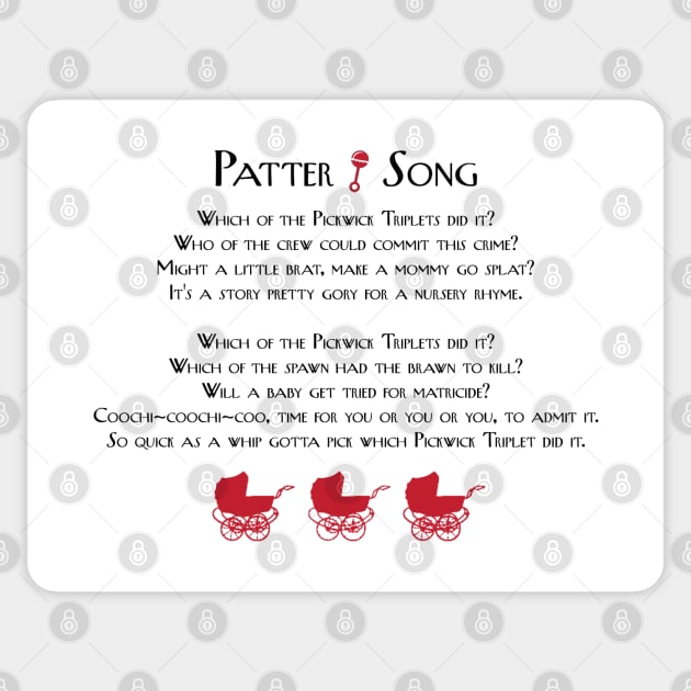 Patter Song Lyrics Sticker by MurderSheWatched